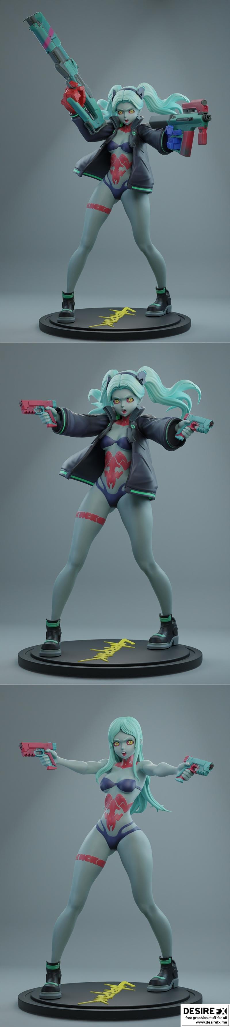 赛博朋克边缘竞速者蕾贝卡 3D打印模型|Cyberpunk Edgerunner Rebecca – 3D Print Model STL