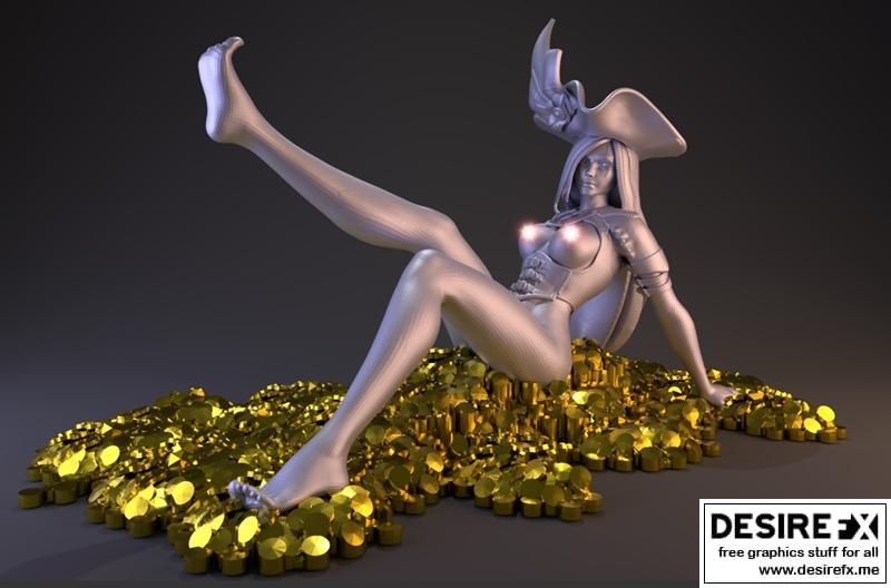 3D打印模型：动漫角色安妮·邦妮性感海报款|Anne Bonne pin up 2 – 3D Print Model STL