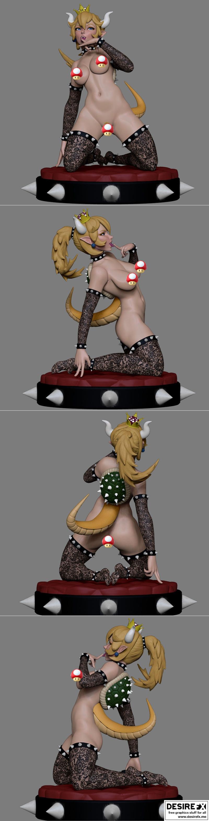 3D打印模型：Bowsette雕像|Bowsette Statue – 3D Print Model STL