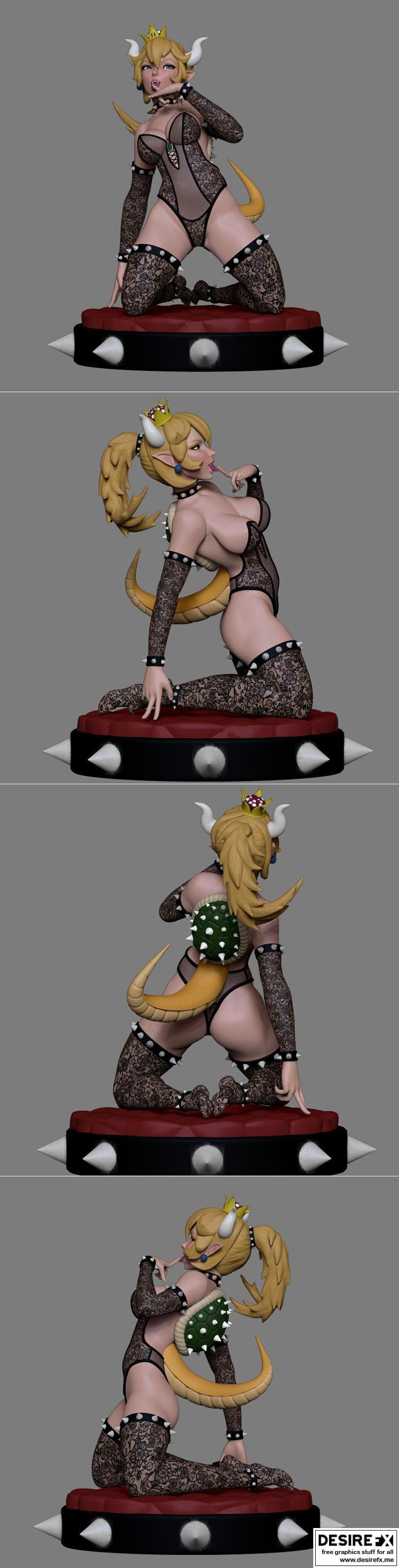 3D打印模型：Bowsette雕像|Bowsette Statue – 3D Print Model STL