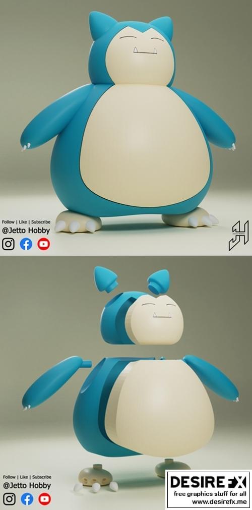 宝可梦Snorlax比例模型3D打印文件|Snorlax Scale Pokemon – 3D Print Model STL