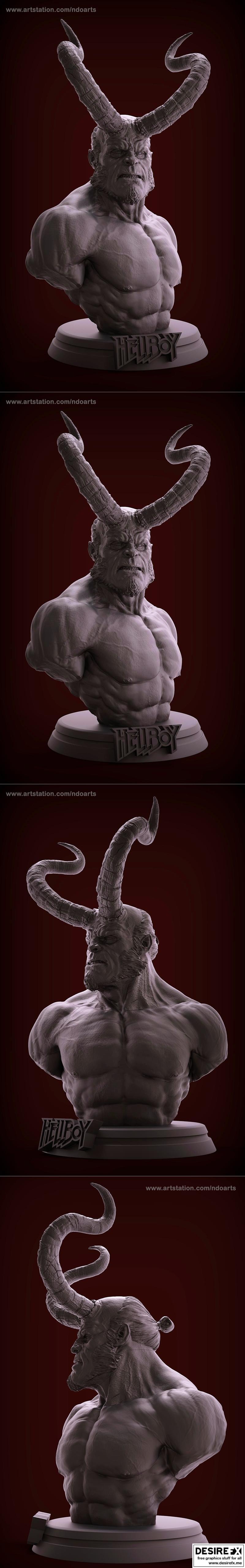 地狱boy 3D打印模型|Hellboy Bust – 3D Print Model STL