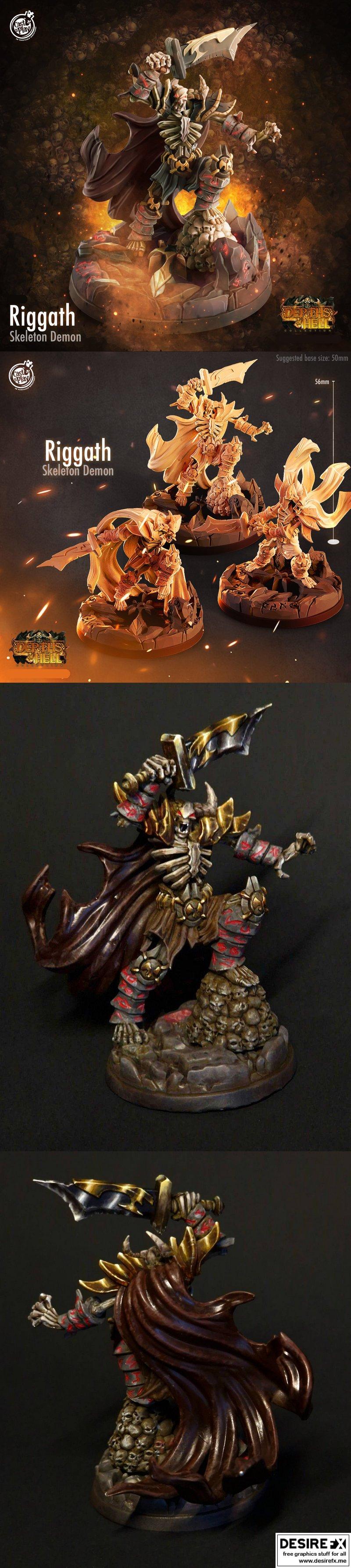 地狱深渊——里加特骷髅恶魔 3D打印模型|Depths of Hell – Riggath the Skeleton Demon – 3D Print Model STL