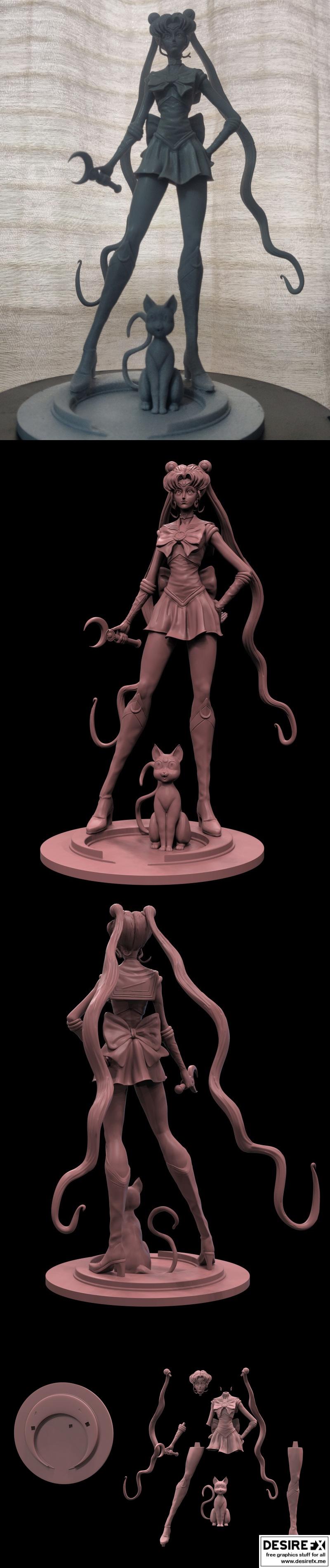 美少女战士 - 木野真琴 - 3D打印模型|Sailor Moon – Usagi and Luna