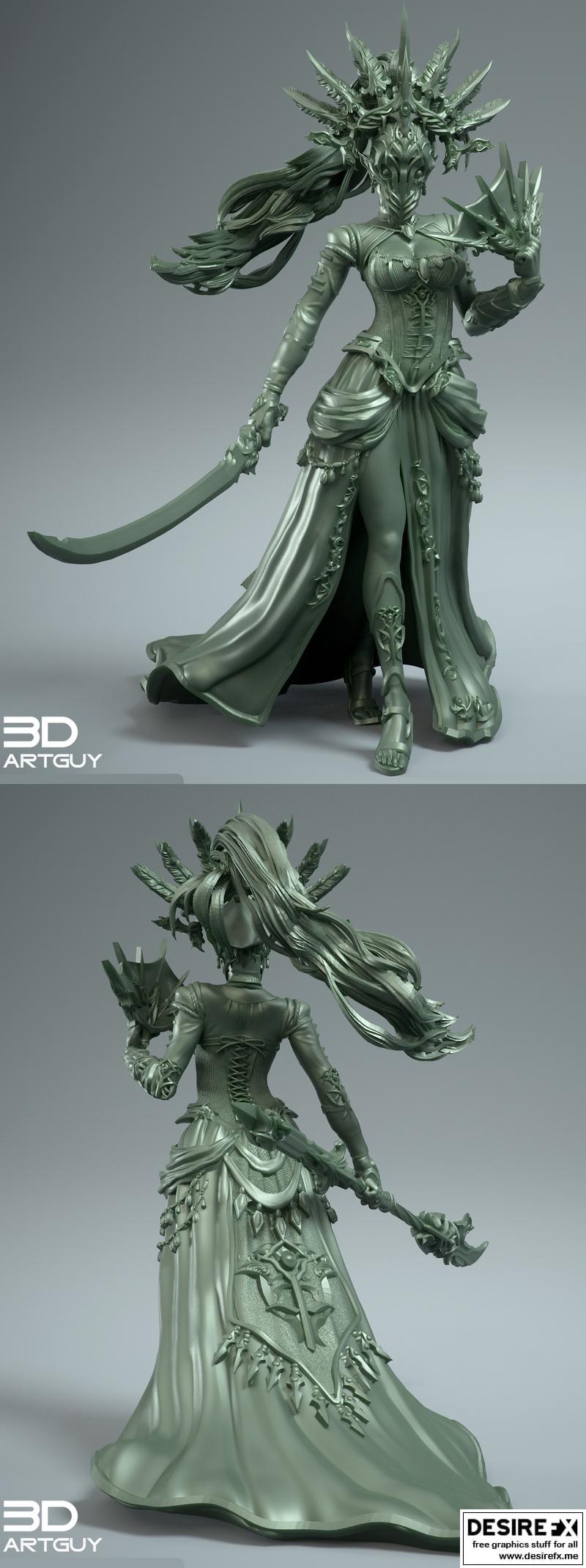 3D打印模型：太空精灵|3DArtGuy – Space Elf – 3D Print Model STL