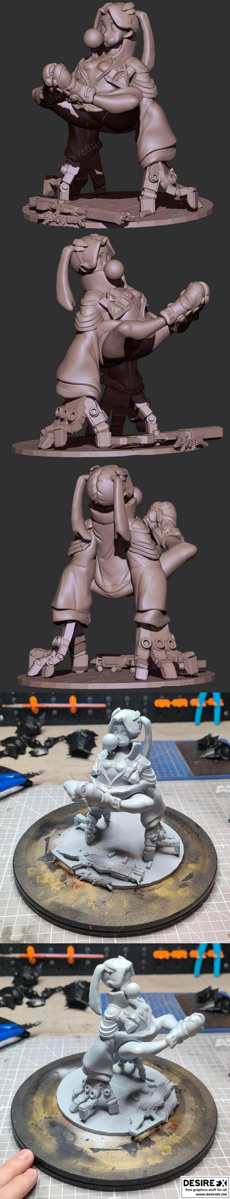 赛博朋克边缘狂奔瑞贝卡 3D打印模型|Cyberpunk Edgerunner Rebecca – 3D Print Model STL