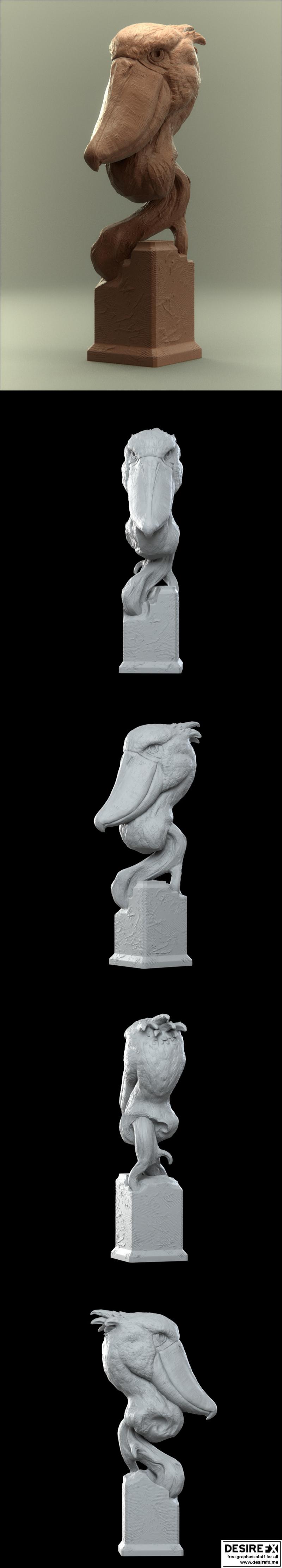 萨凡纳草原猛禽——3D打印模型|Savanna Bust Shoebill – 3D Print Model STL