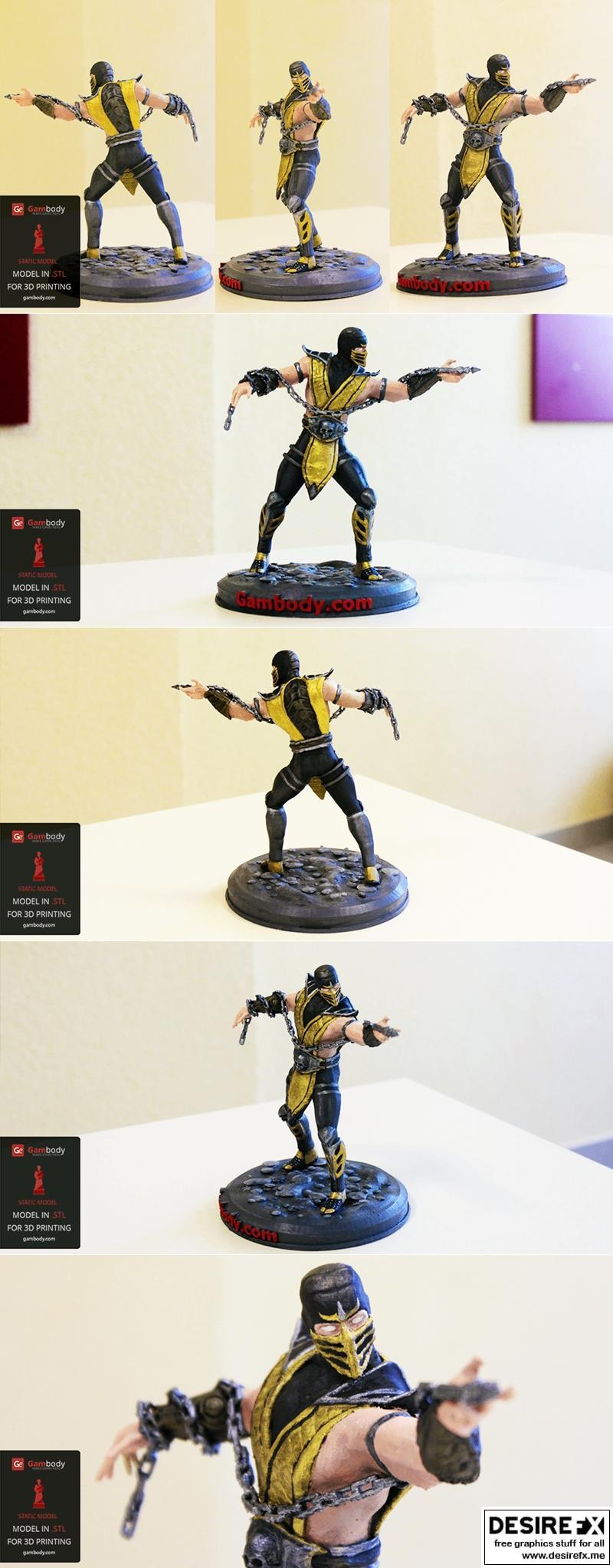 斯科拉普 mortal kombat 3D打印模型|Scorpion Mortal Kombat – 3D Print Model STL