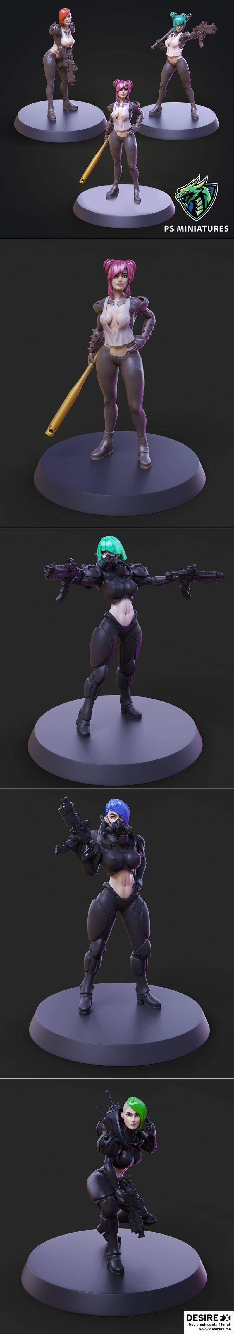 PS迷你系列赛博情欲收藏 - 3D打印模型|PSMiniatures CyberSmut Collection – 3D Print Model STL