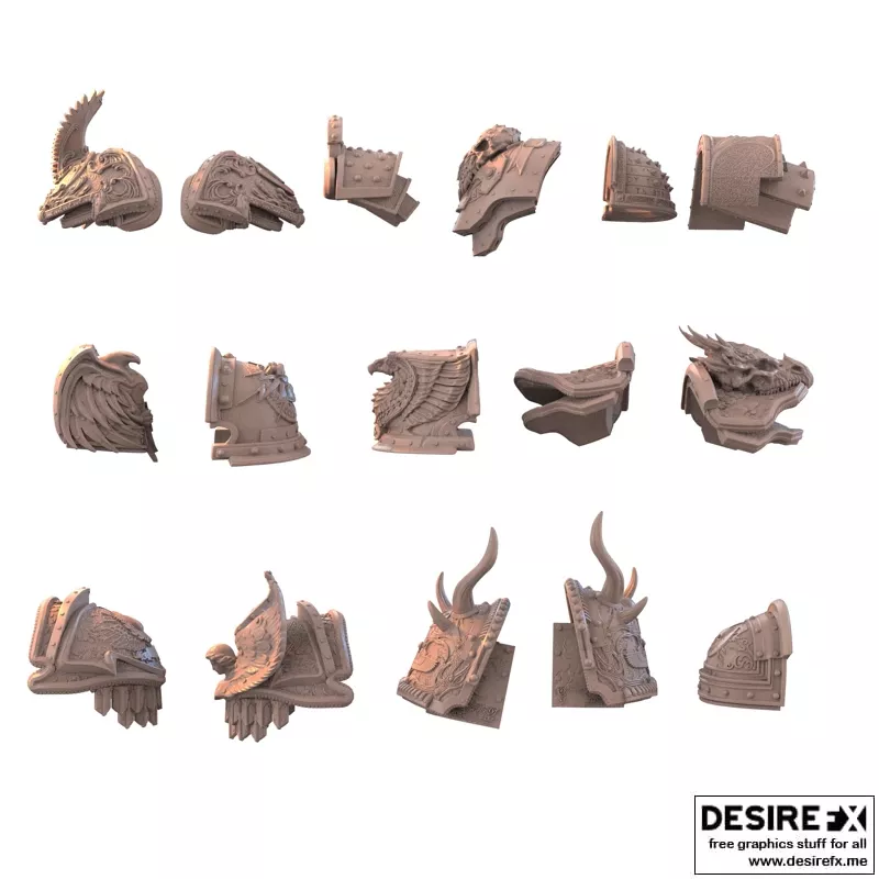 肩垫套装 - 3D打印模型|Shoulder Pad Set – 3D Print Model STL