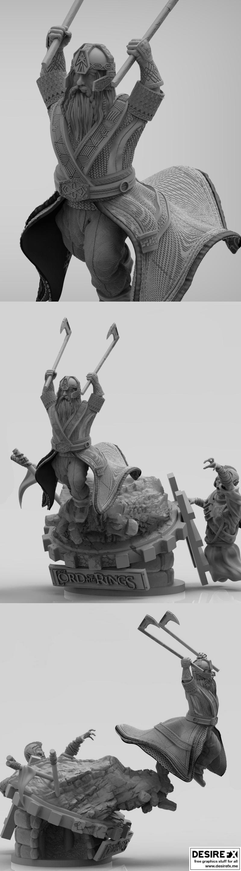 指环王 精灵族矮人吉姆利 3D打印模型|Lord of the Rings – Gimli – 3D Print Model STL