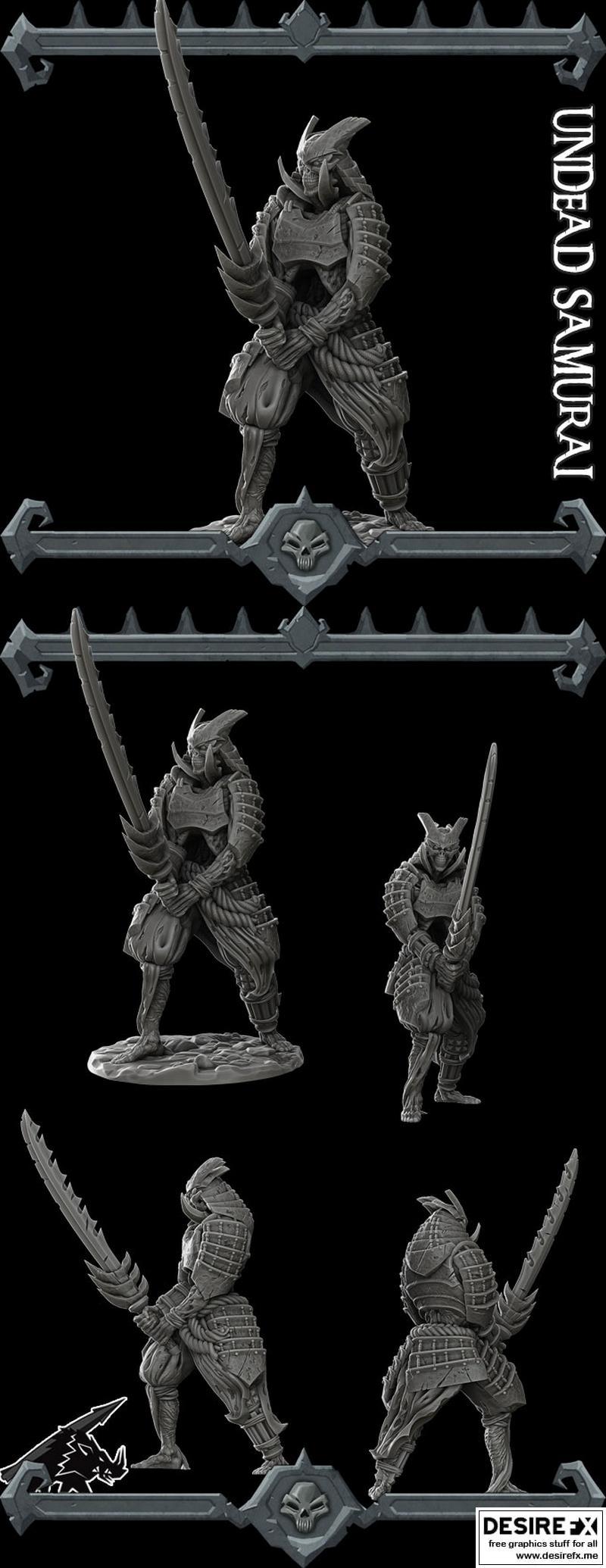 火箭猪游戏-不死武士-3D打印模型|Rocket Pig Games – Undead Samurai – 3D Print Model STL