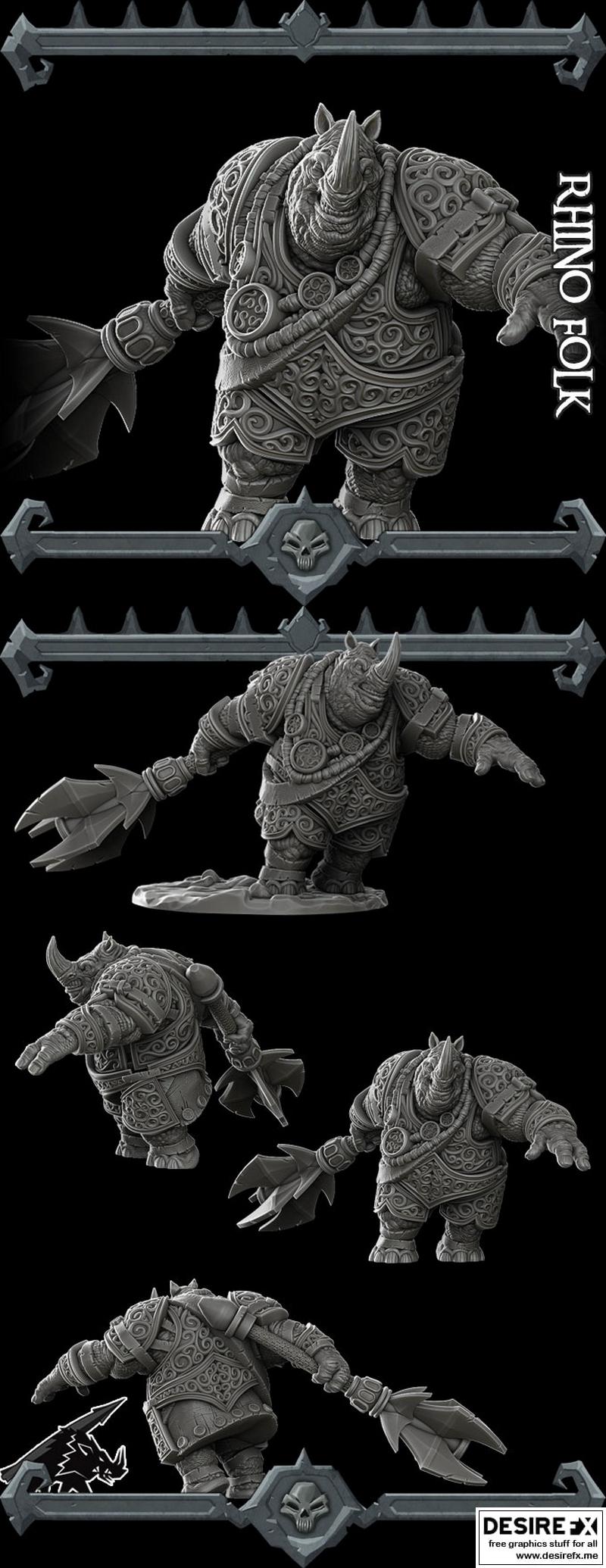 Rocket Pig Games《犀牛民谣》3D打印模型|Rocket Pig Games – Rhino Folk – 3D Print Model STL