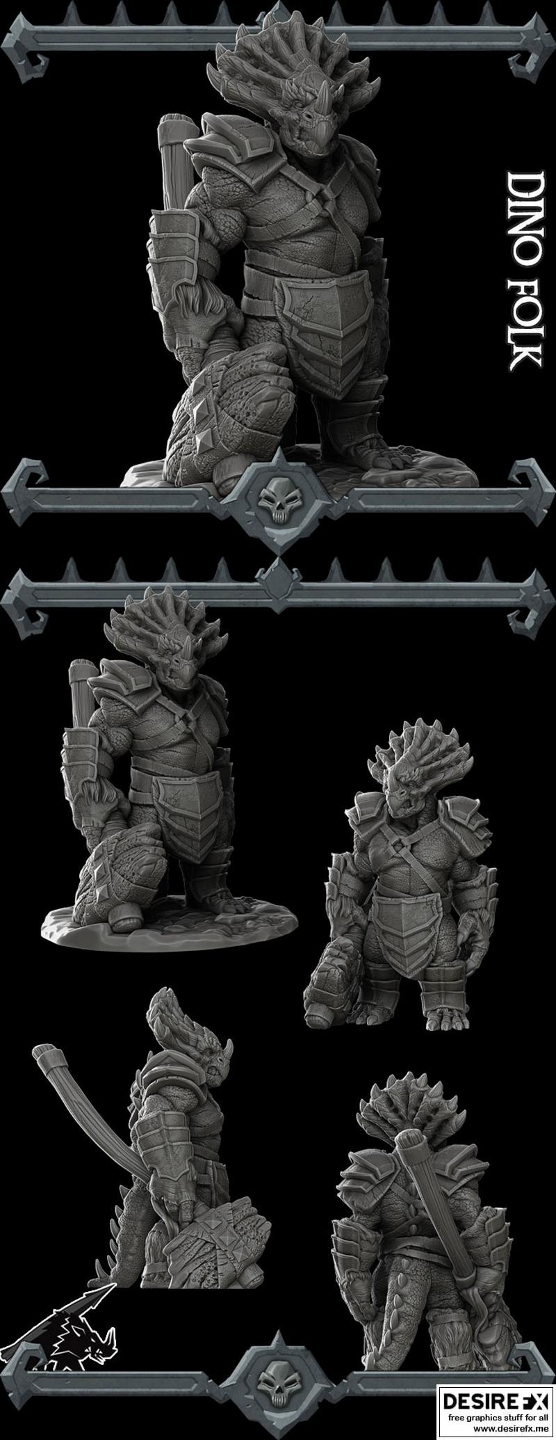 火箭猪游戏 - 侏罗纪小folk - 3D打印模型|Rocket Pig Games – Dino Folk – 3D Print Model STL