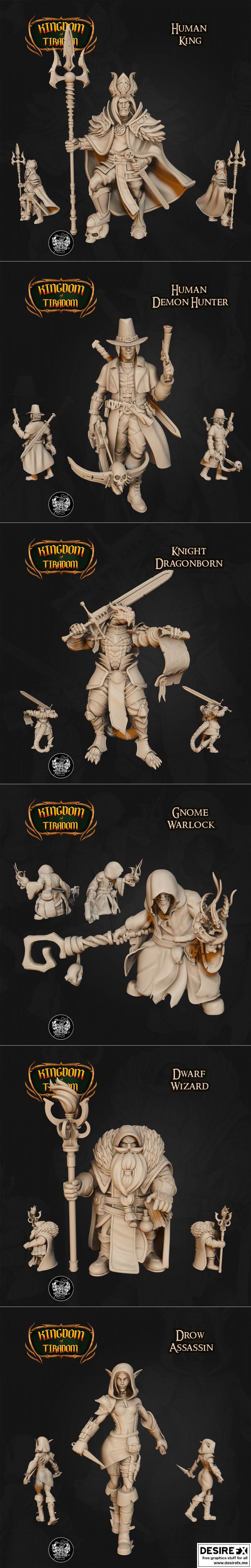 泰坦之炉 10件核心迷你模型 —— 提拉多姆王国 3D打印模型|The Master Forge – 10 Core Minis – Kingdom Of Tiradom – 3D Print Model STL