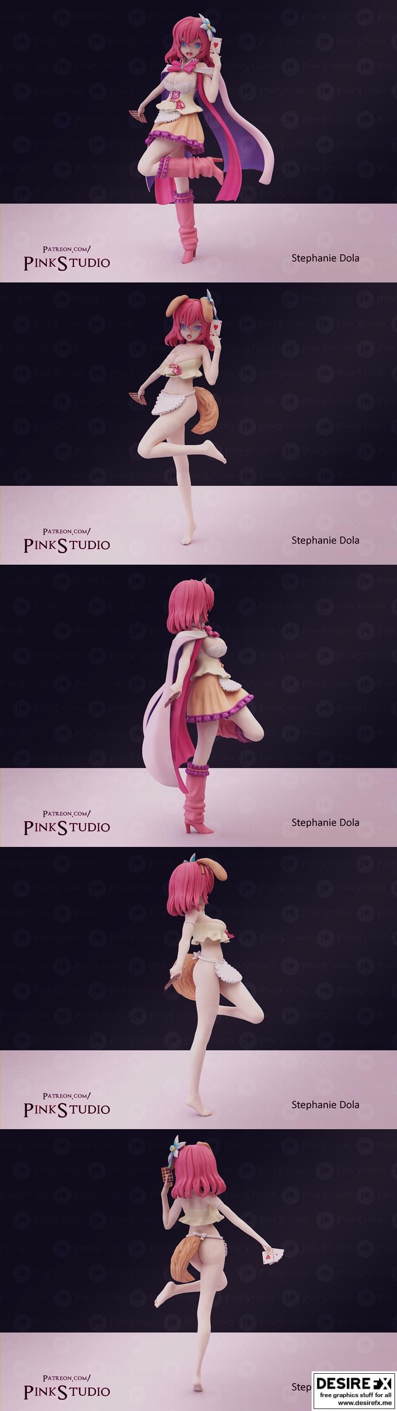 Pink Studio - 3D打印模型 - 可打印动漫角色模型|Pink Studio – Stephanie Dola – 3D Print Model STL