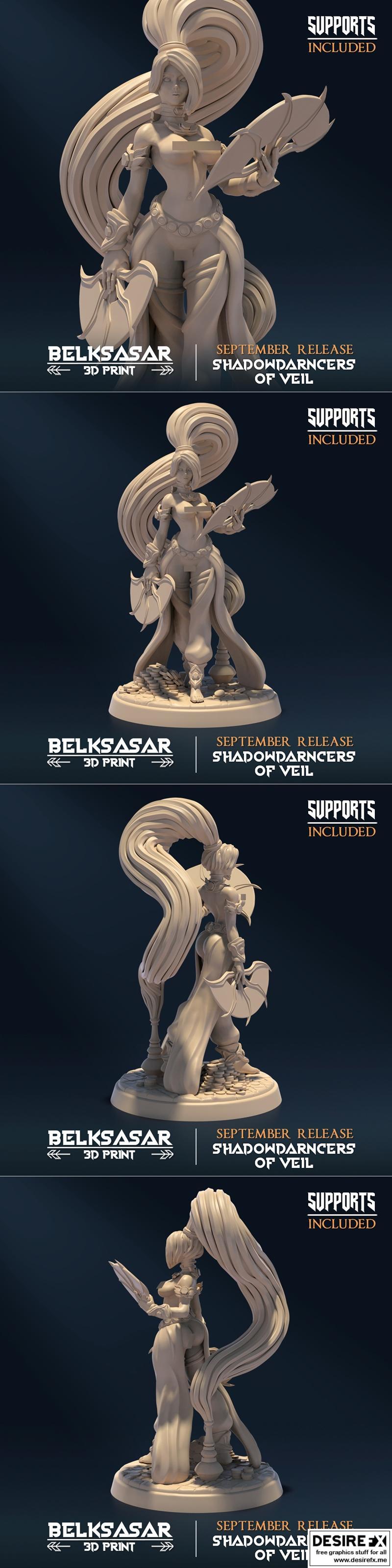 帷幕之灵 B - 3D打印模型|Djinni of the Veil B – 3D Print Model STL