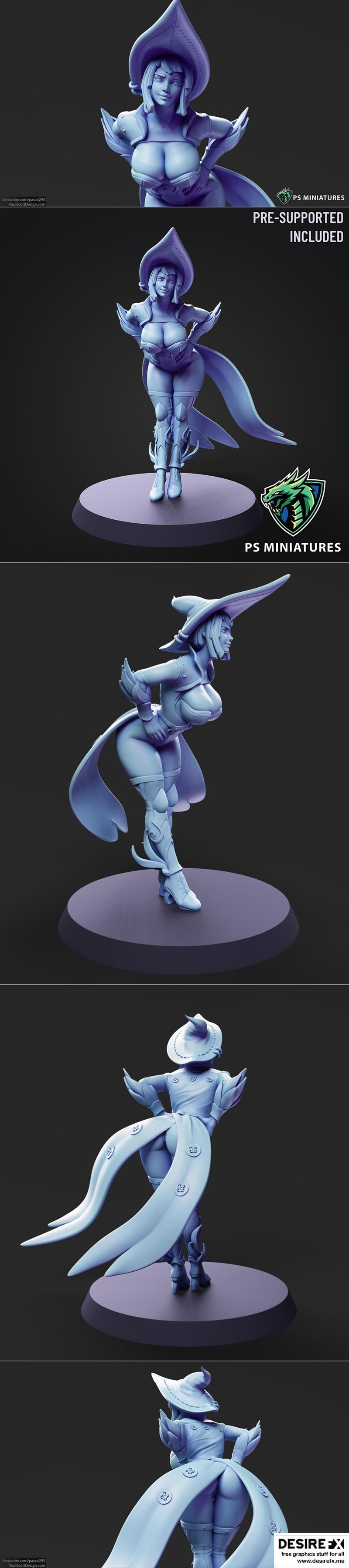 奇幻巫女立姿3D打印模型|Arcane Witch Pose 3 – 3D Print Model STL