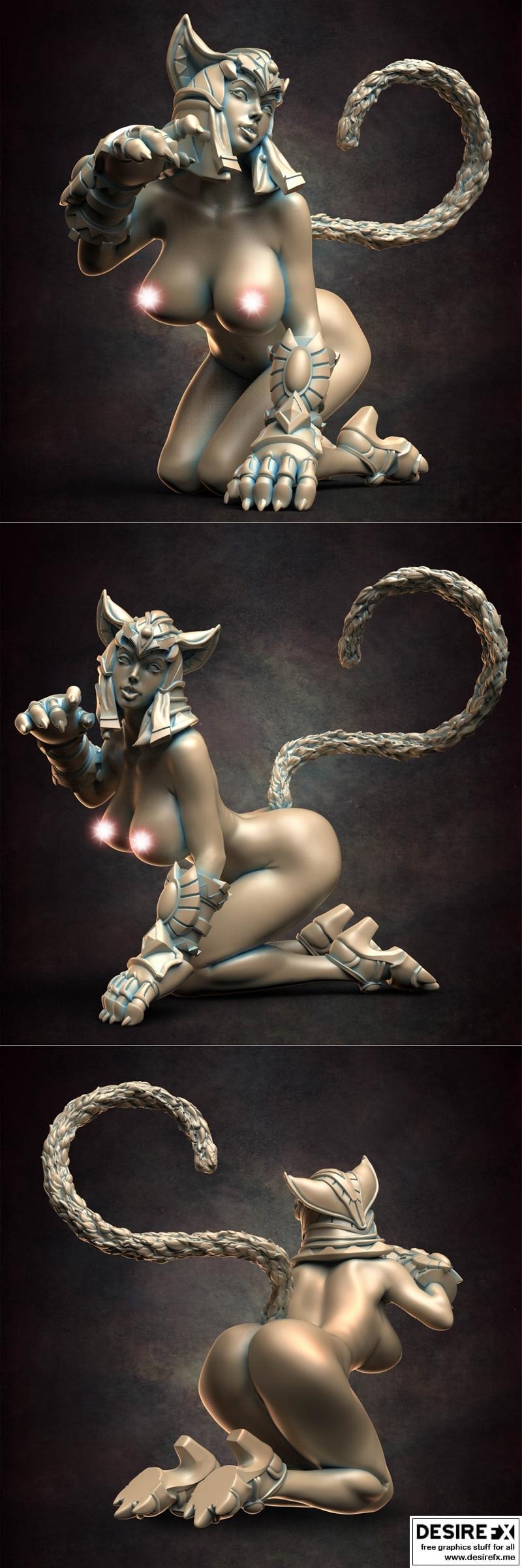 埃及猫娘公主 3D打印模型 STL|Egypt Cat Princess C NSFW – 3D Print Model STL