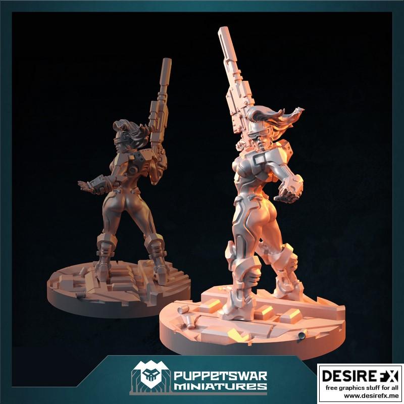 Puppetswar马可·击女孩 3D打印模型|Puppetswar – Marky The Hitgirl – 3D Print Model STL