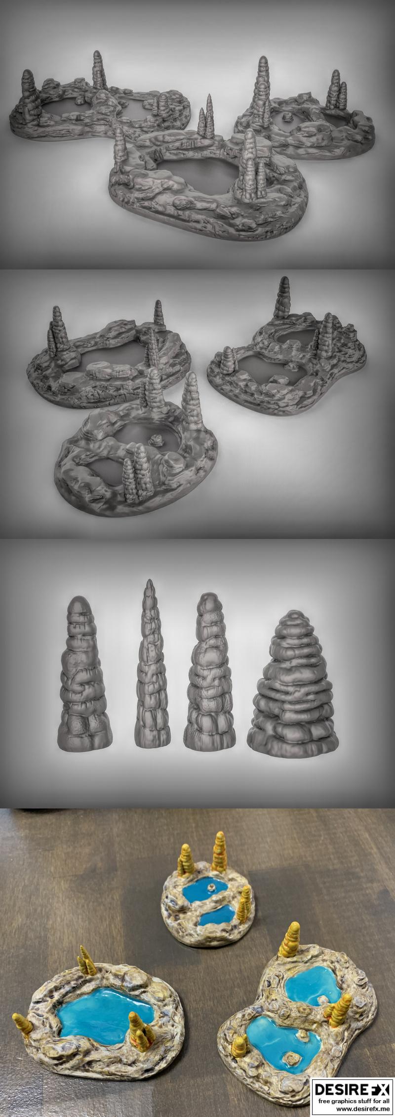 岩池地形 3D打印模型|Rock Pools Terrain – 3D Print Model STL
