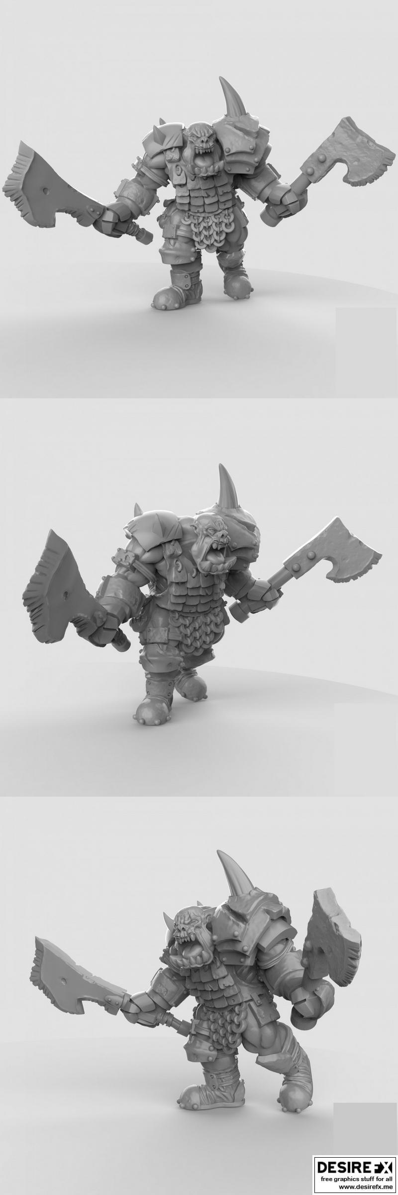 奥术Boss姿态3D打印模型|Orc Boss Pose 3 – 3D Print Model STL