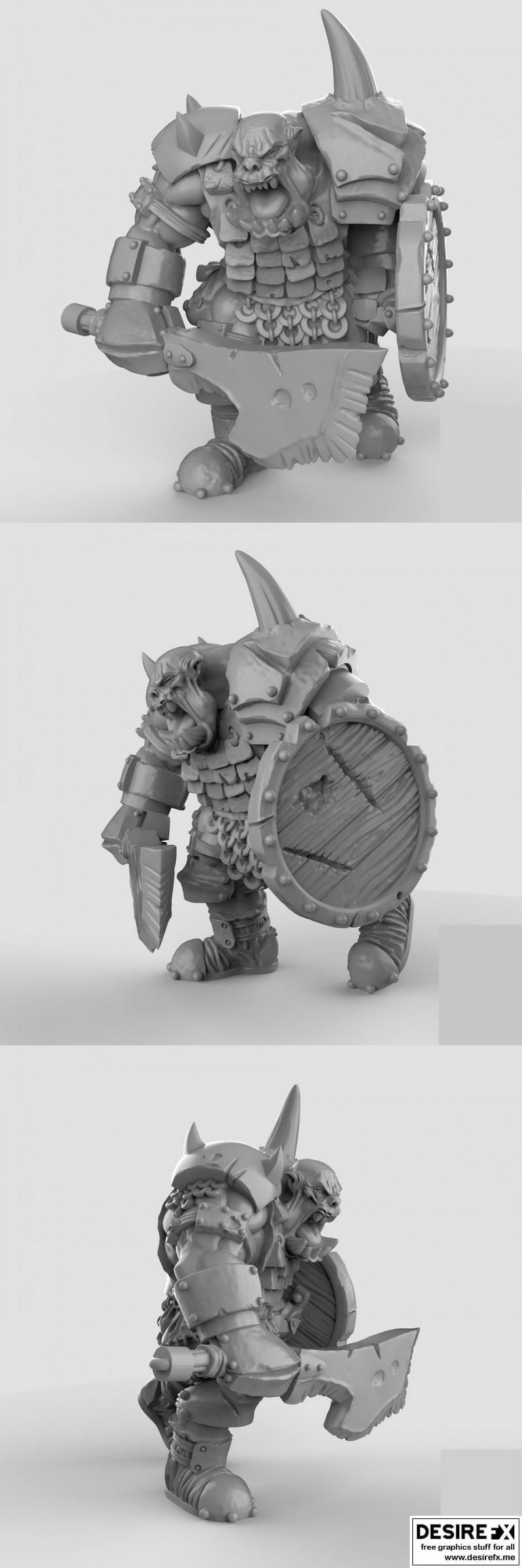 奥术Boss姿态 3D打印模型|Orc Boss Pose 1 – 3D Print Model STL
