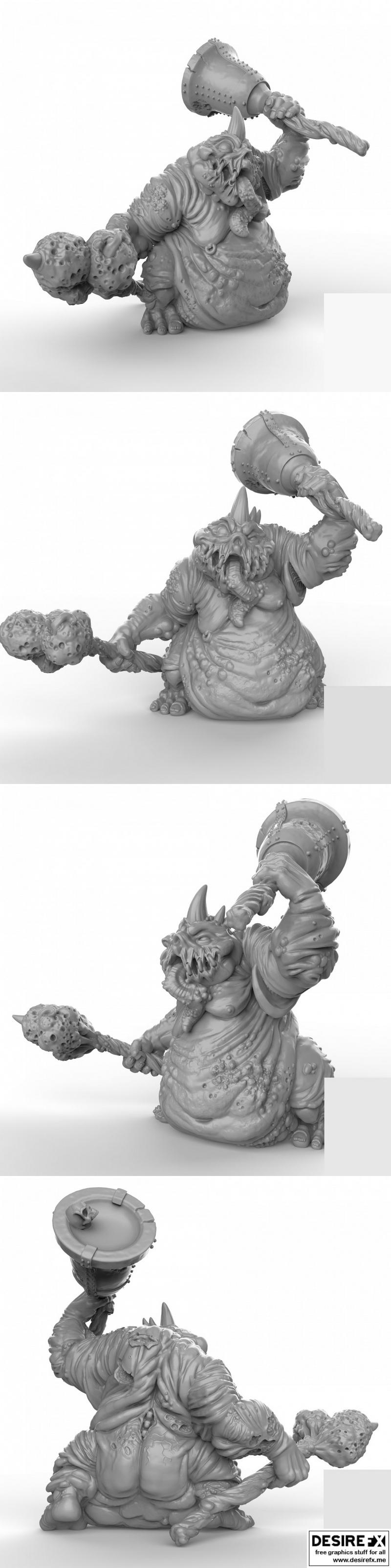 纳尔费什尼亚 替代头像 3D打印模型|Nalfeshnee Alternant Head Pose 2 – 3D Print Model STL