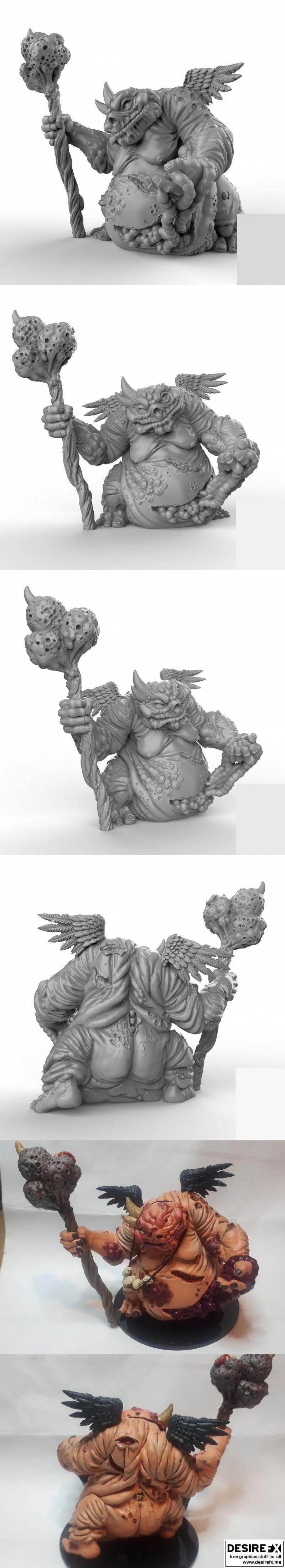 纳尔费什尼娅 替代头像 3D打印模型|Nalfeshnee Alternant Head Pose 1 – 3D Print Model STL