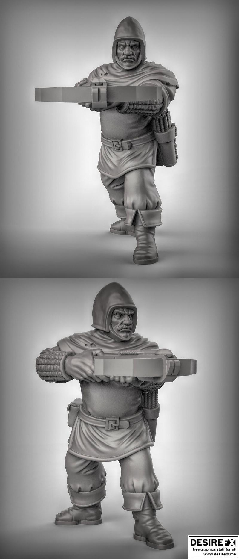 十字弓战斗姿态3D打印模型|Guard with Crossbow pose 1 – 3D Print Model STL