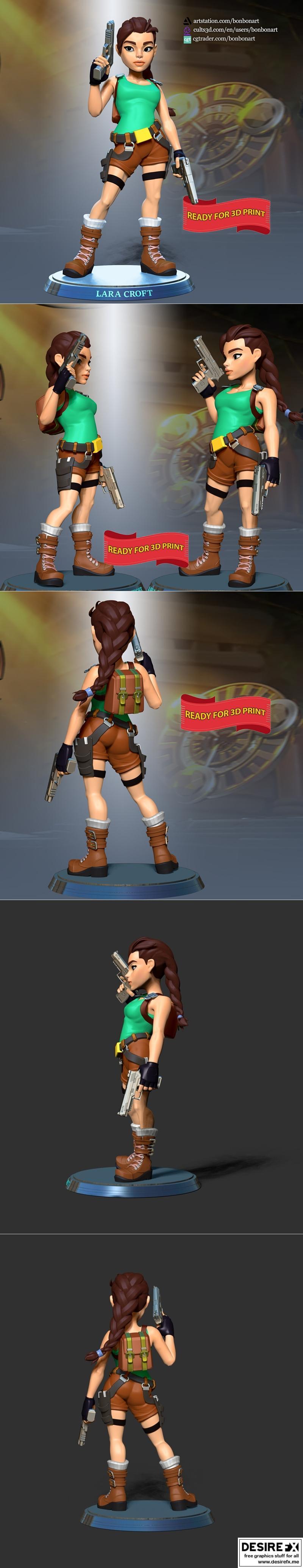 劳拉·克罗夫特 3D打印模型|Lara Croft – Bon Bon Art – 3D Print Model STL