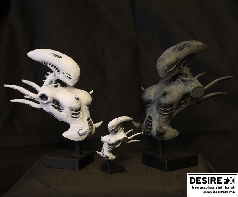 异形塑像 3D打印模型|Alien Xenomorph Bust – 3D Print Model STL