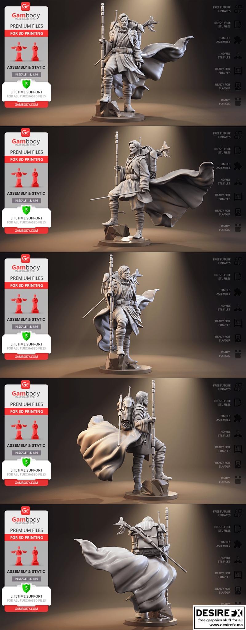 星球大战欧比旺·克诺比 3D打印模型|Obi-Wan Kenobi – 3D Print Model STL