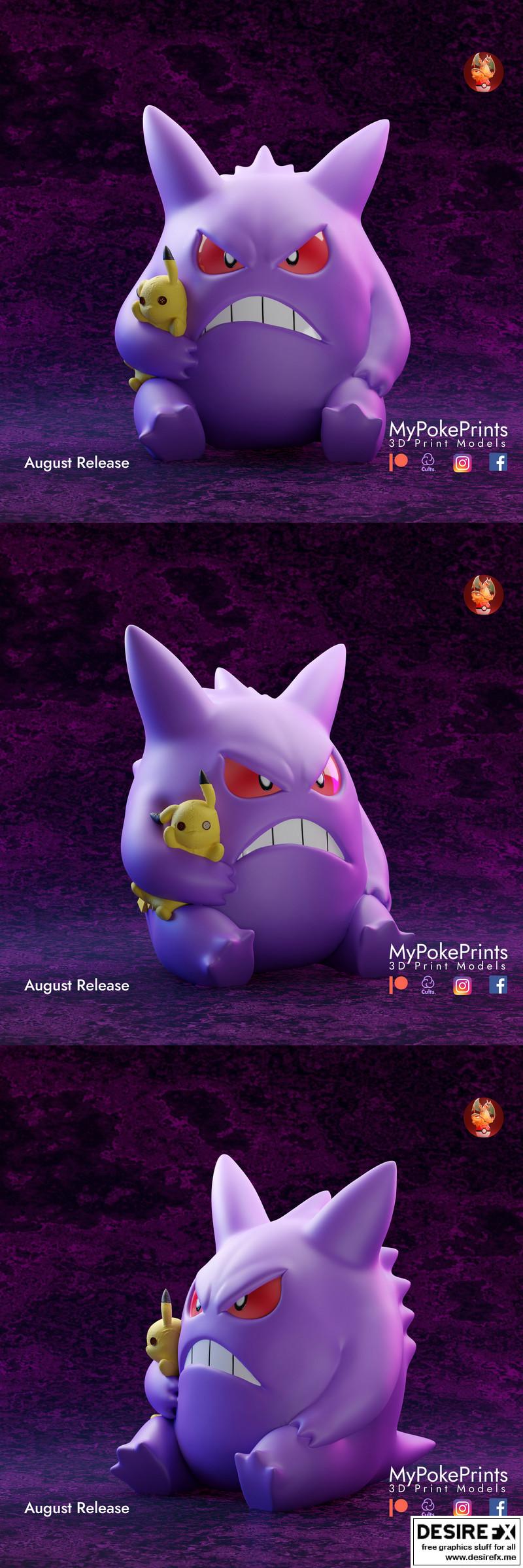我的Gengar 3D打印模型|My PokePrints Gengar 3 – 3D Print Model STL