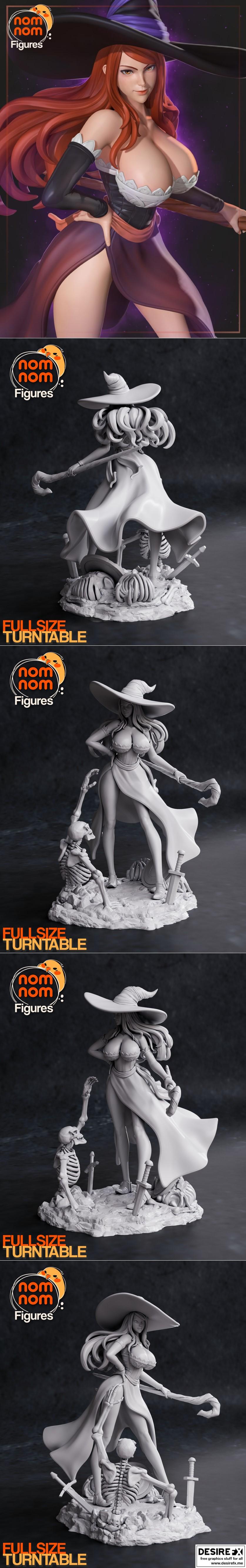 龙之冠——女巫——NomNom 3D打印模型|Dragon’s Crown – Sorceress – NomNom – 3d print model