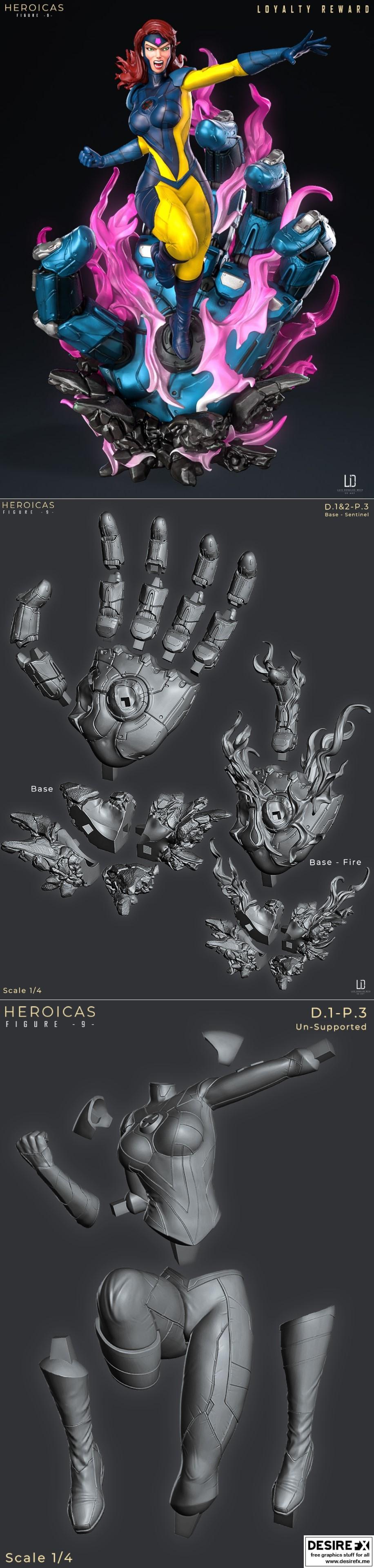 Jean Grey 3D打印模型|Jean Grey – Marvel – 3d print model