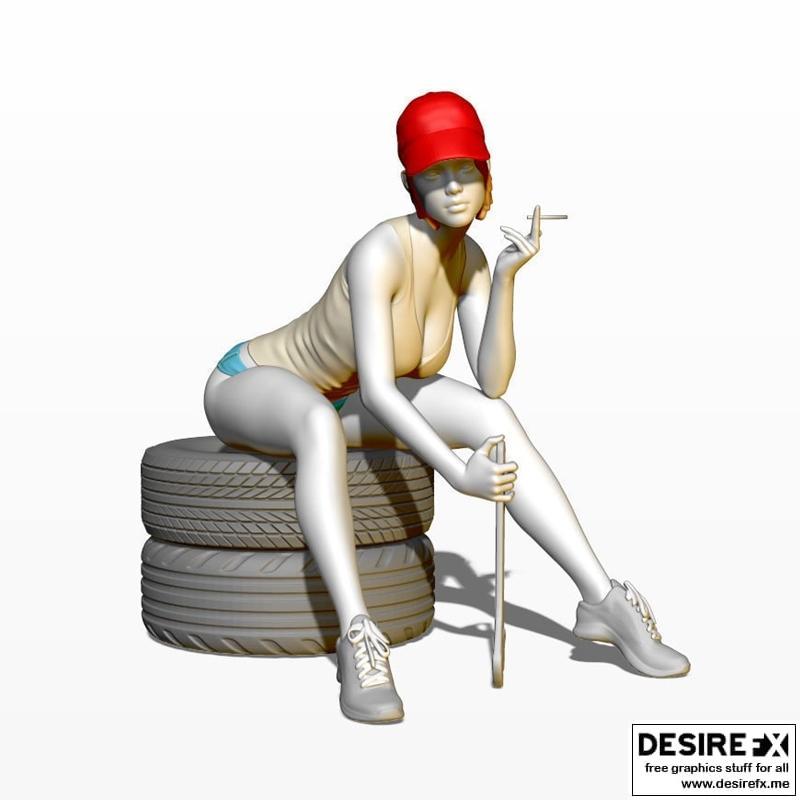 女孩机械师 - 3D打印模型|Girl Car Mechanic – 3D Print Model STL