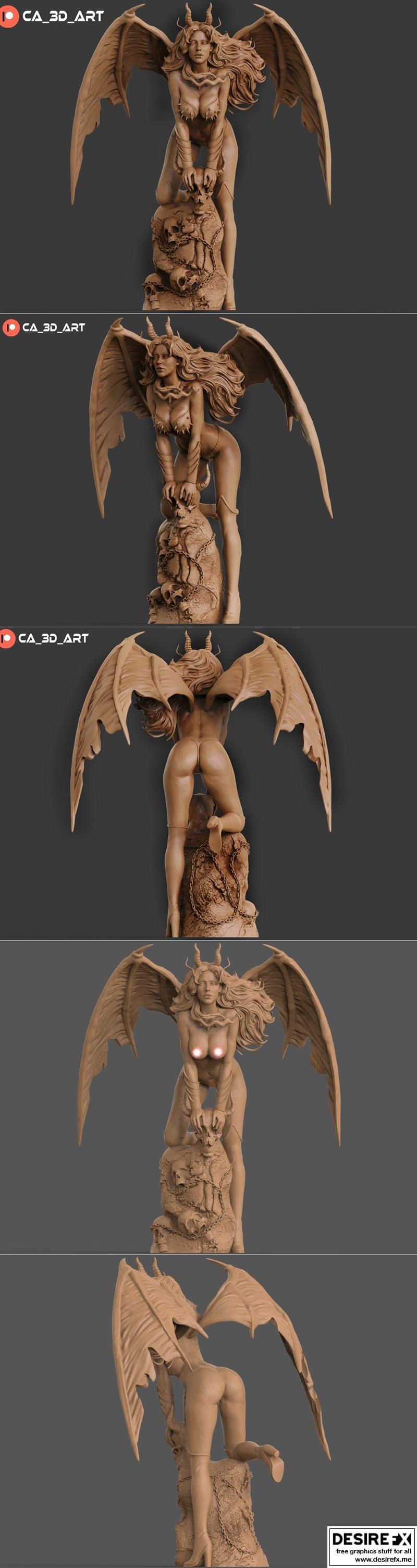 Hellwitch - 3D打印模型 - 女性恶魔角色|Hellwitch – 3D Print Model STL