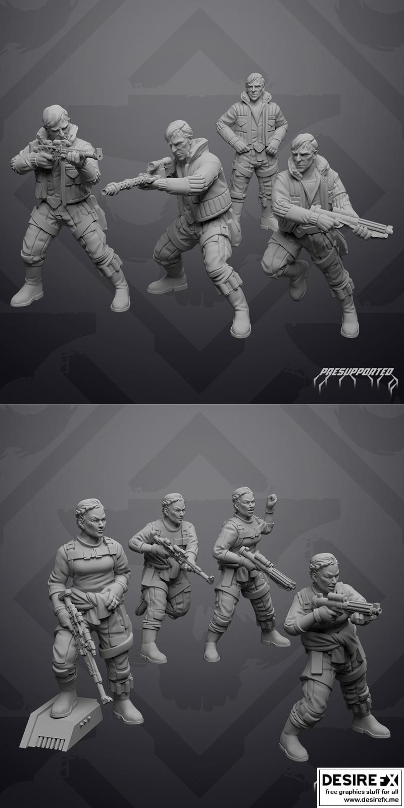 叛逃突击兵与特工——3D打印模型|Defector Commando and Operative – 3D Print Model STL