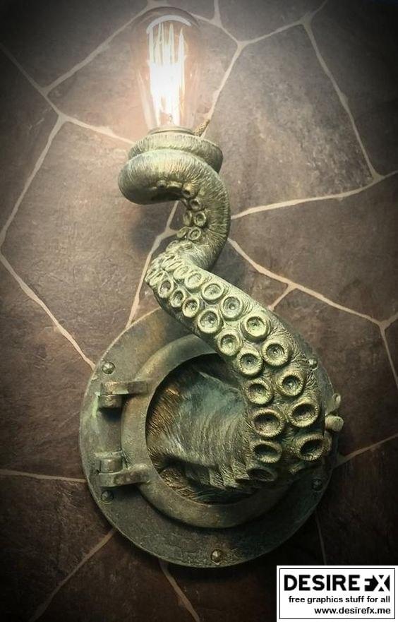 航海触手观景灯 3D打印模型|Nautical Tentacle Porthole Lamp – 3D Print Model STL