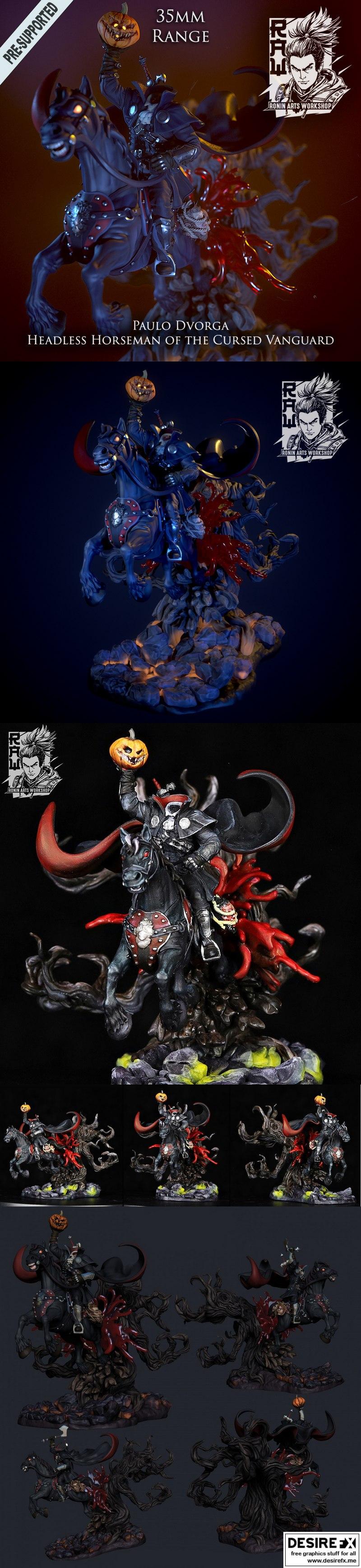 诅咒先锋——帕奥·杜夫加头less骑手 3D打印模型|The Cursed Vanguard – Paolo Dvorga the Headless Horseman – 3D Print Model STL