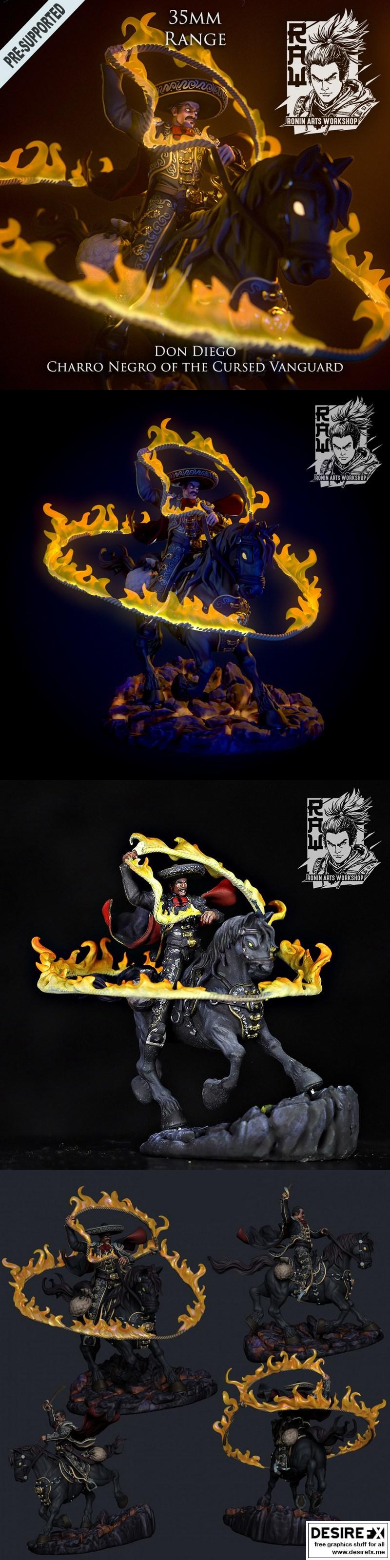 诅咒先锋——Don Diego El Charro Negro 3D打印模型|The Cursed Vanguard – Don Diego El Charro Negro – 3D Print Model STL