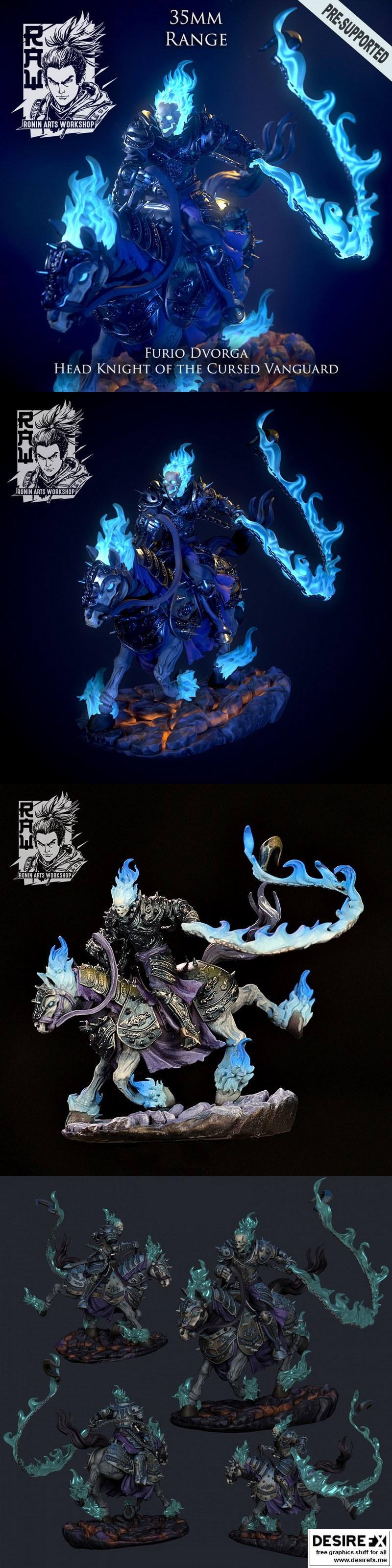 诅咒先锋——弗里奥·杜沃加骑士 3D打印模型|The Cursed Vanguard – Furio Dvorga the Cursed Knight – 3D Print Model STL