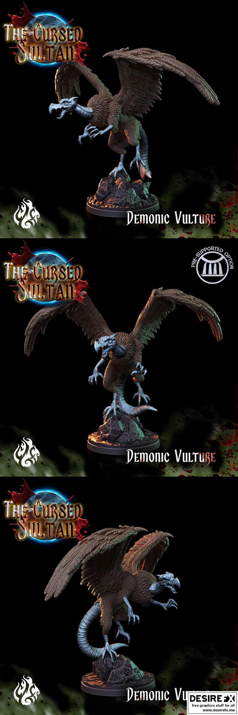 诅咒苏丹——恶魔秃鹫——3D打印模型|The Cursed Sultan – Demonic Vulture – 3D Print Model STL