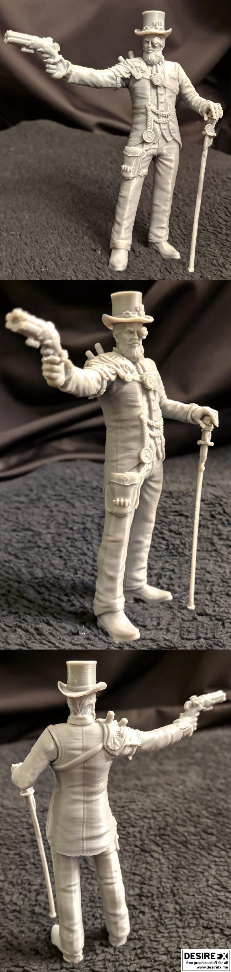 蒸汽朋克绅士 3D打印模型|Steampunk Gentleman – 3D Print Model STL