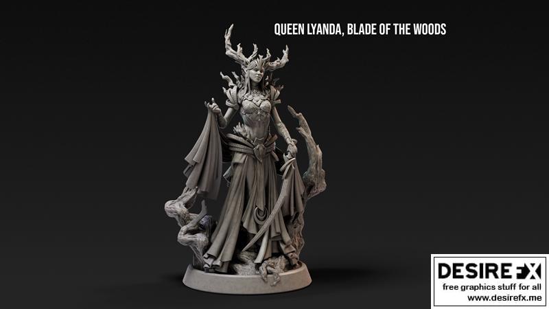 Loot Studios 木质之刃莉安达 3D打印模型|Loot Studios Miniatures – Queen Lyanda Blade of the Woods – 3D Print Model STL