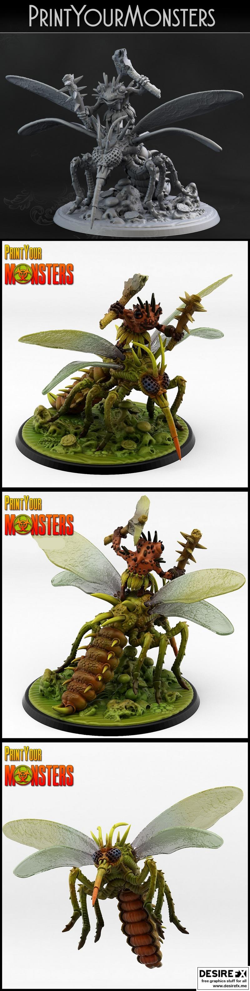 3D打印怪物模型：蚊子造型可打印角色|Print Your Monsters – Mosquito – 3D Print Model
