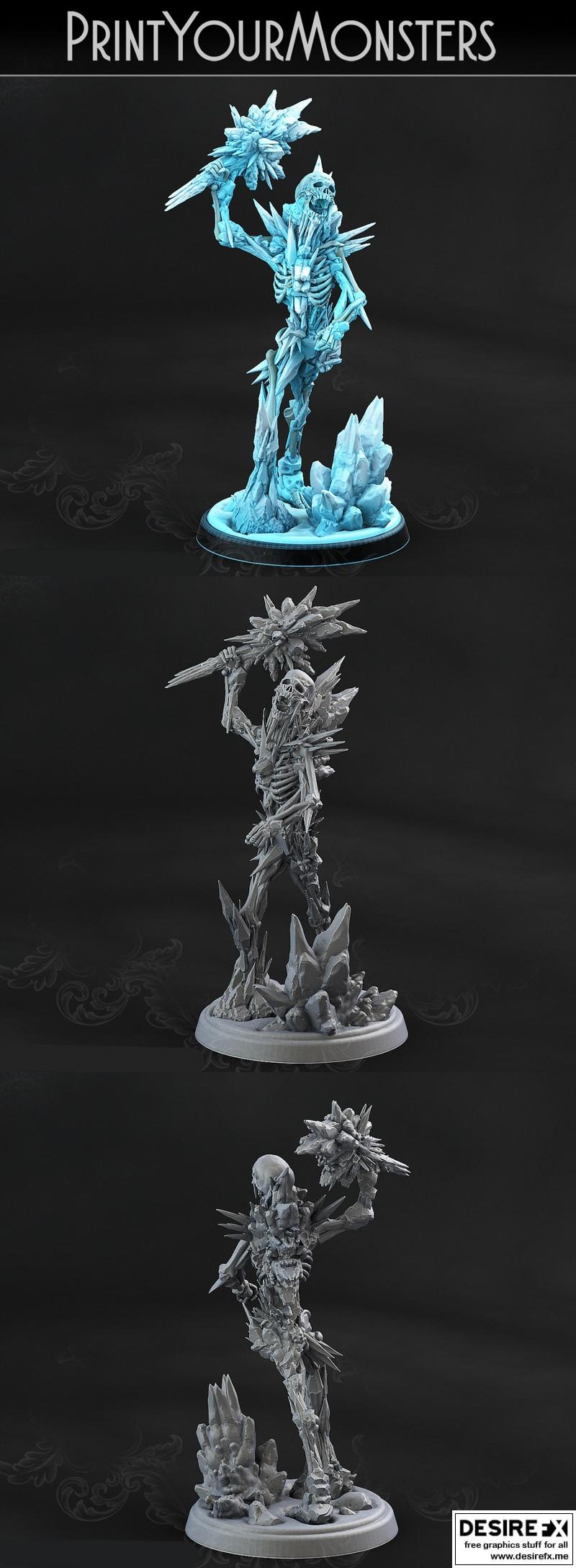 3D打印模型：寒霜骨怪|Print Your Monsters – Hoarfrost Skeleton 2 – 3D Print Model