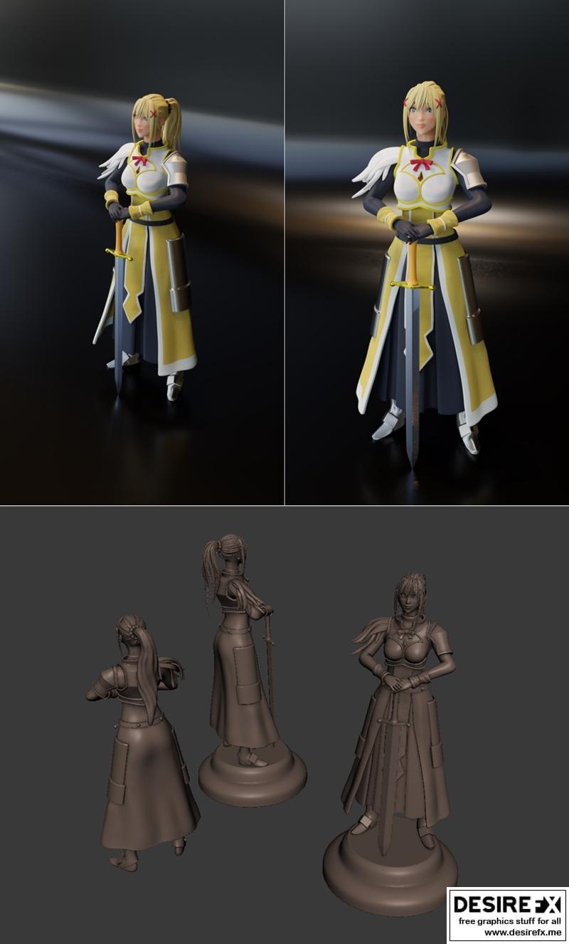 暗黑konosuba 3D打印模型|Darkness Konosuba – 3D Print Model STL