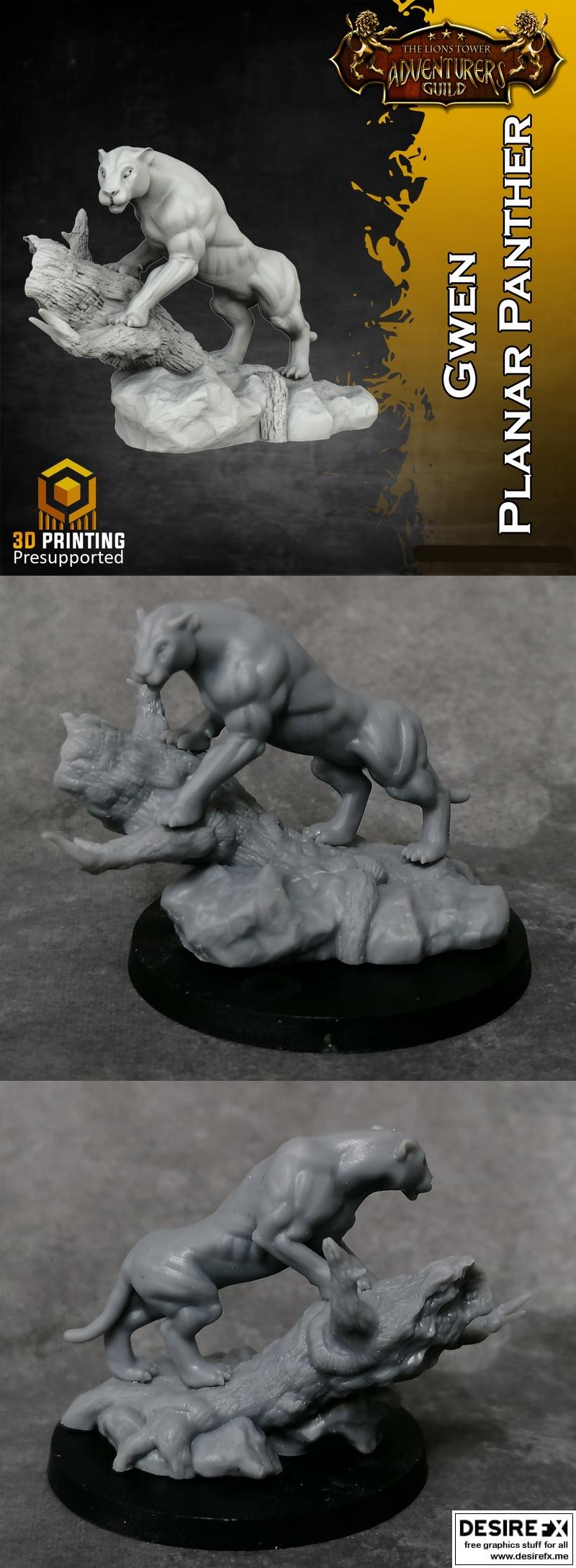 达拉崩克英雄——格温·平面豹 3D打印模型|Heroes of the Dale – Gwen the Planar Panther – 3D Print Model